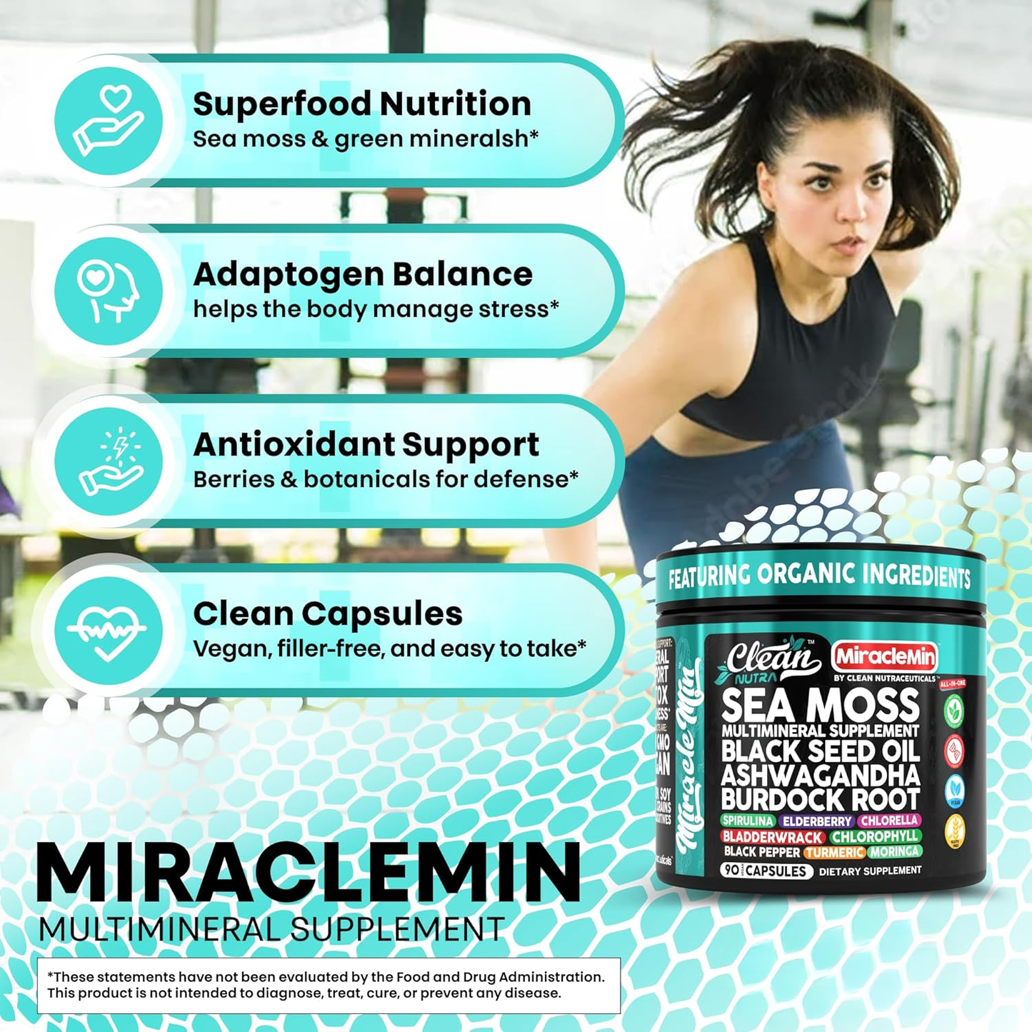 Organic Sea Moss Capsules with Ashwagandha