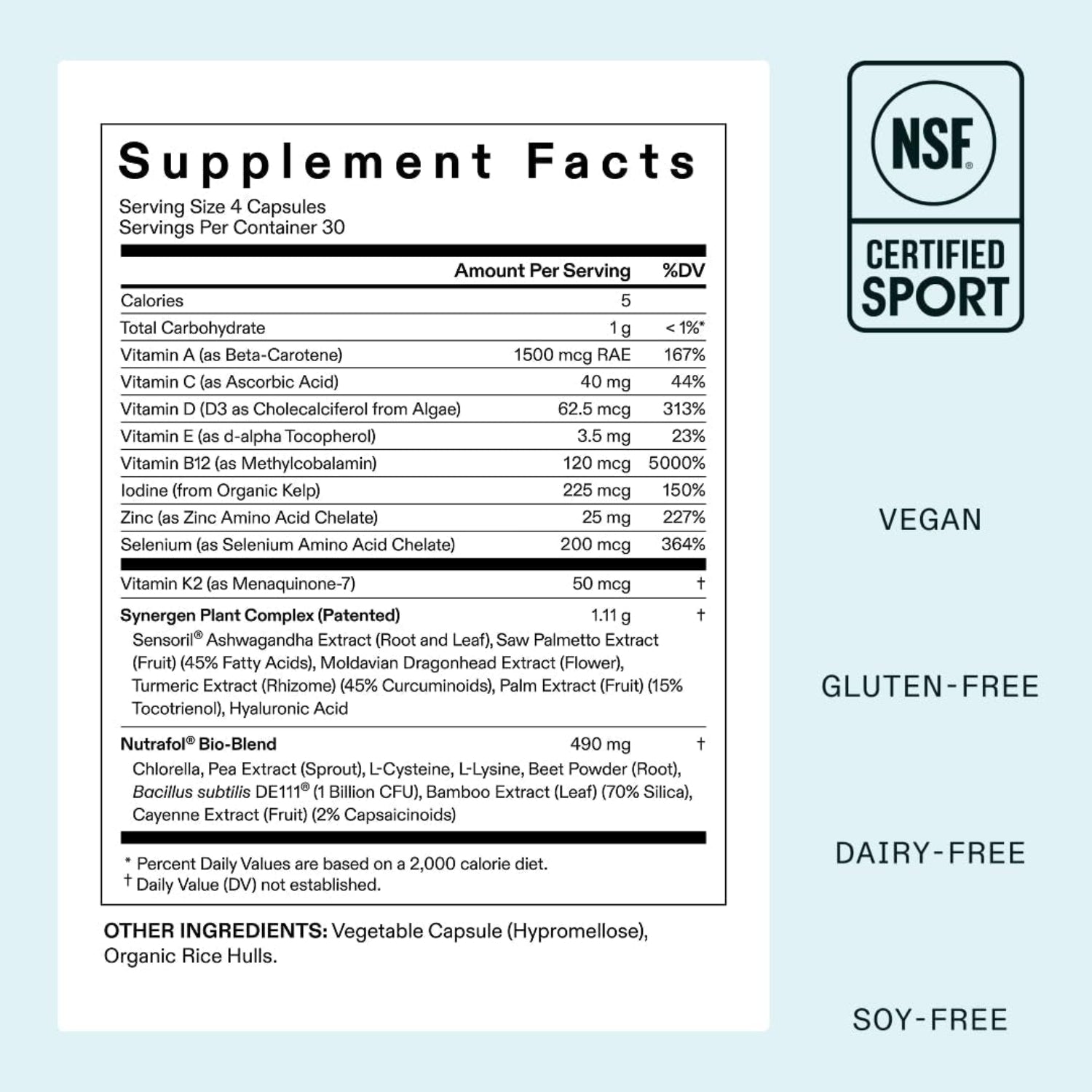 Women'S Hair Growth Supplements, for Women 18-44 Years Old, Clinically Tested for Visibly Thicker, Stronger Hair, 100% Vegan Ingredients, Dermatologist Recommended - 1 Month Supply