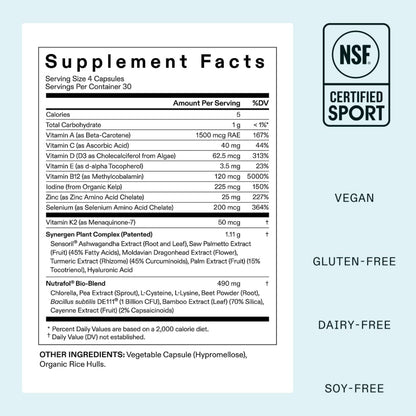 Women'S Hair Growth Supplements, for Women 18-44 Years Old, Clinically Tested for Visibly Thicker, Stronger Hair, 100% Vegan Ingredients, Dermatologist Recommended - 1 Month Supply