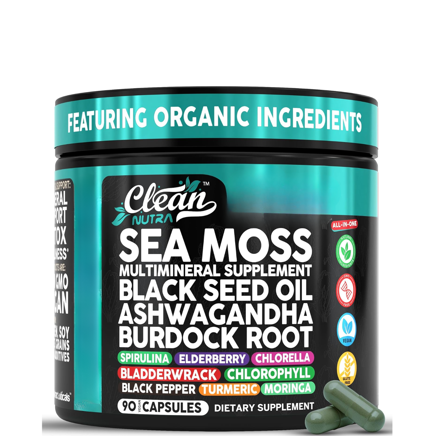 Organic Sea Moss Capsules with Ashwagandha