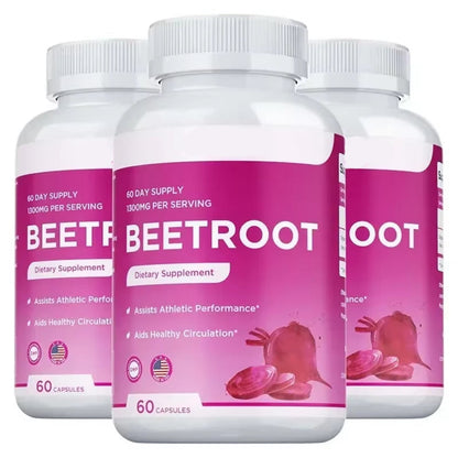 Beet Root Capsules - Improved Circulation, for Heart Health, Maintains Normal Blood Pressure, for Immune and Digestive Systems