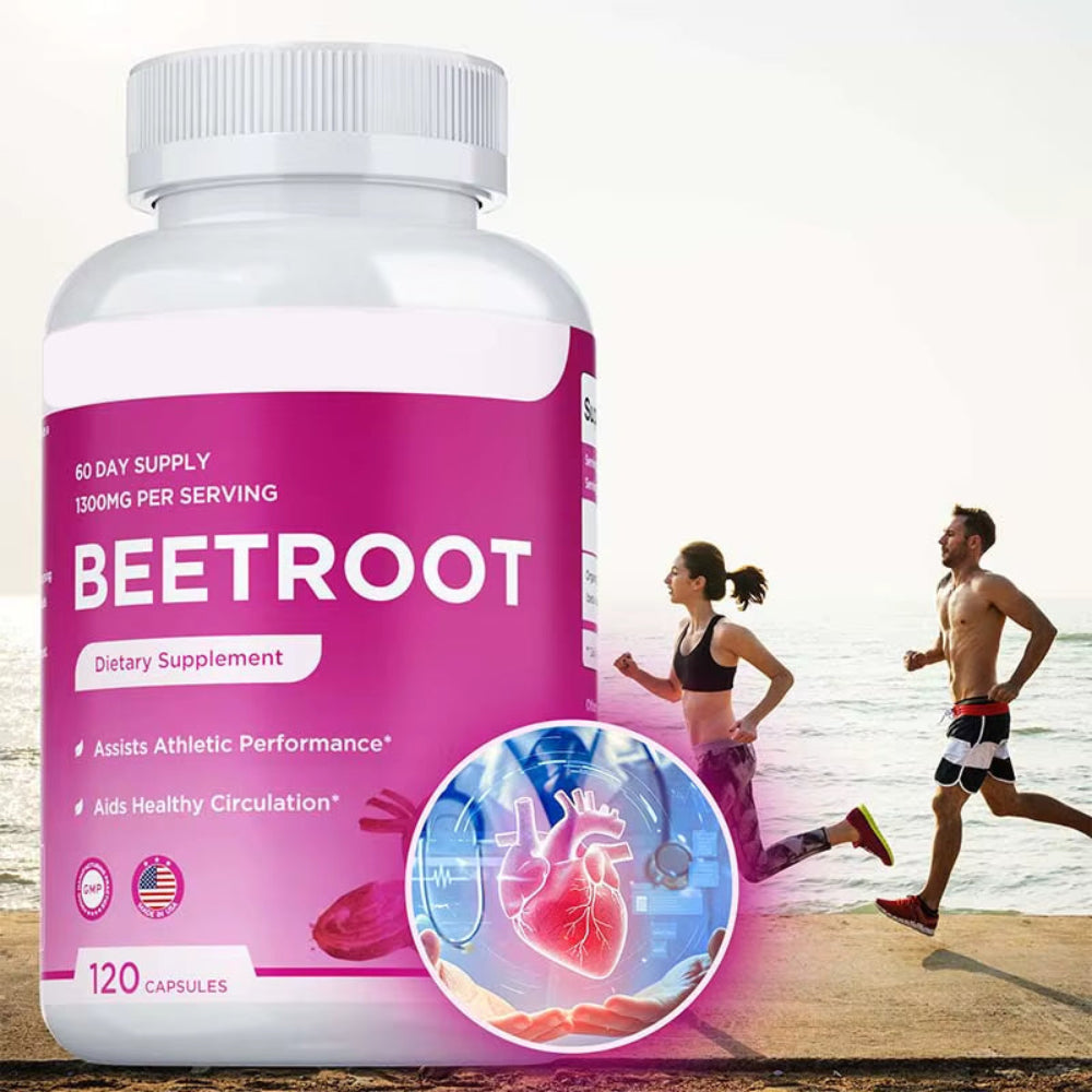 Beet Root Capsules - Improved Circulation, for Heart Health, Maintains Normal Blood Pressure, for Immune and Digestive Systems