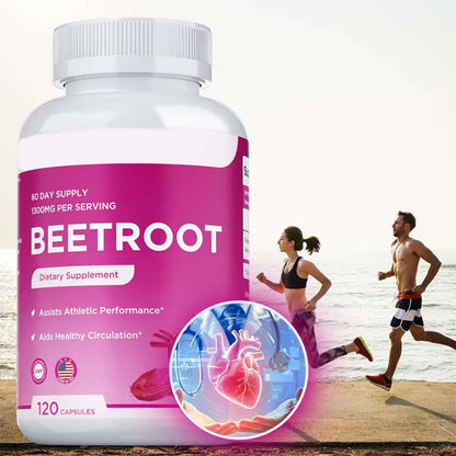 Beet Root Capsules - Improved Circulation, for Heart Health, Maintains Normal Blood Pressure, for Immune and Digestive Systems